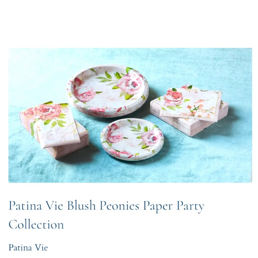 Patina Vie Blush Peonies Luncheon Napkins (6894), 36 ct